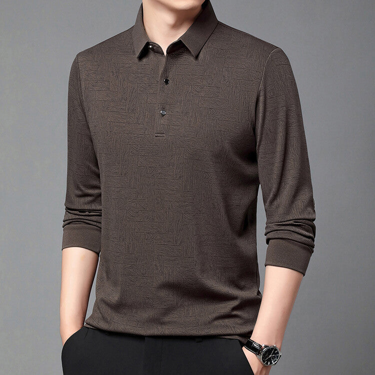 Elegant men's long sleeve shirt with textured design Lune London