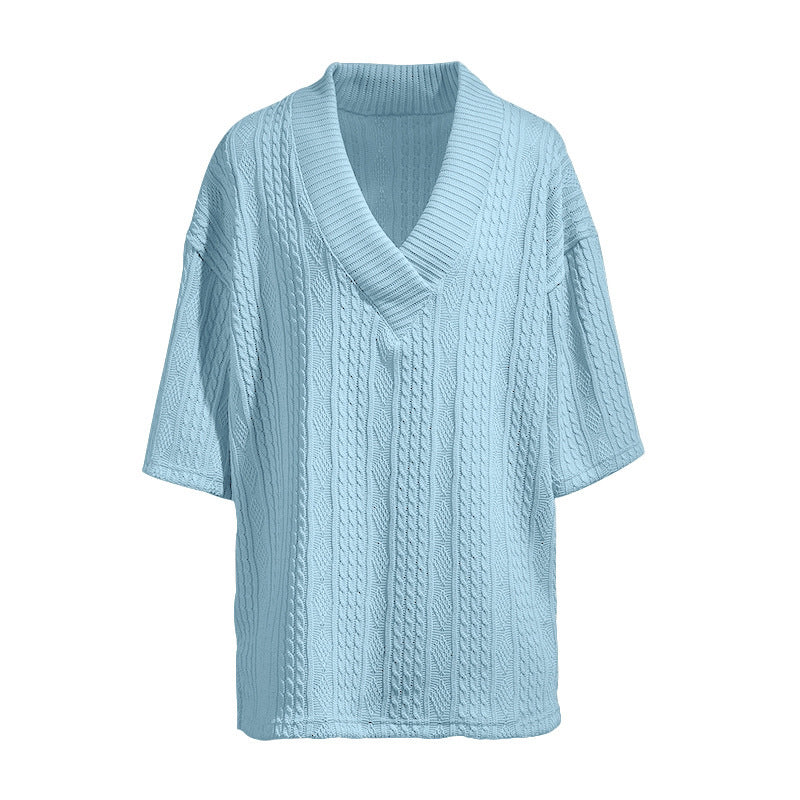 Women Oversized Sweater with V Neck and Chic Structure and Style