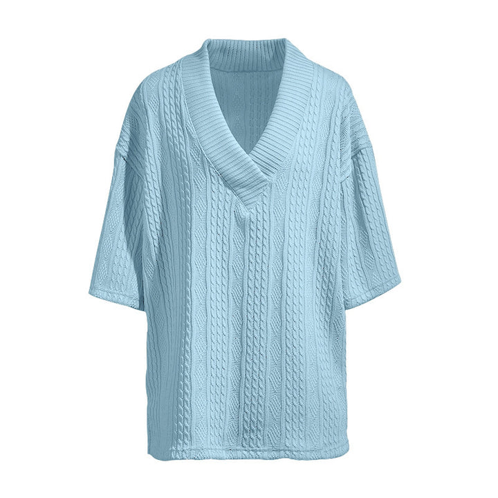 Women Oversized Sweater with V Neck and Chic Structure and Style