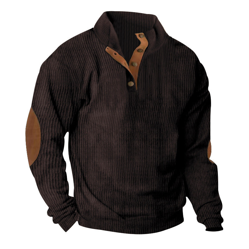 Structured sweater for men with modern leather applications Lune London