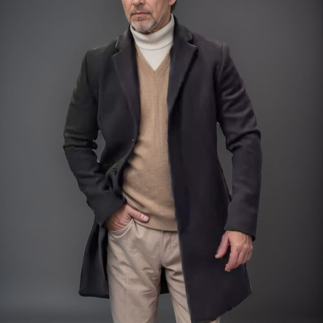 Men's Elegant Long Coat with Timeless Silhouette Lune London