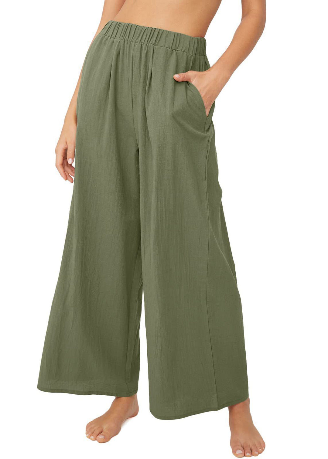 Summer pants for women, loose-fitting, with elastic waist and practical side pockets Chic and Style