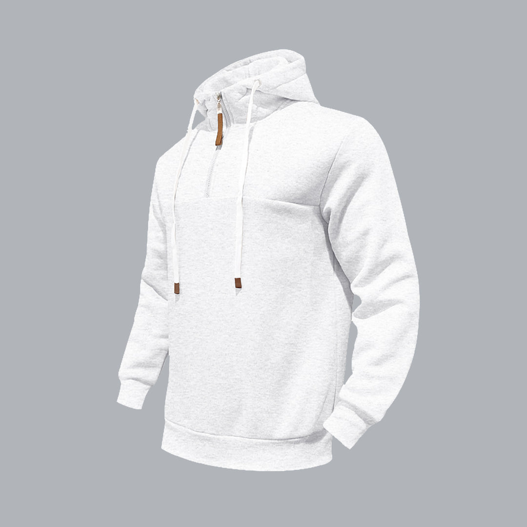Men's sporty hoodie with zipper and practical kangaroo pocket Chic and Style