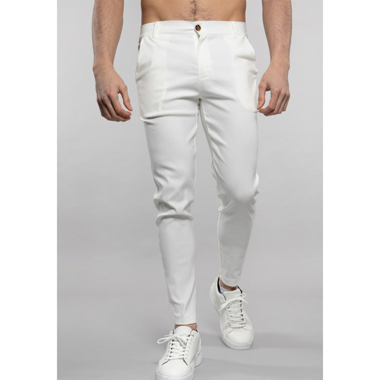 Elegant slim-fit suit trousers for men with modern details Lune London