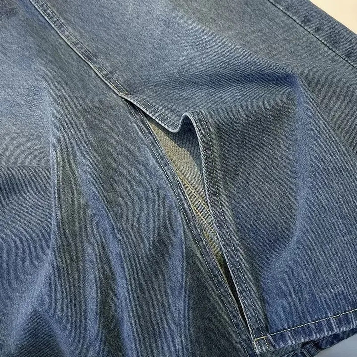 Jupe midi en denim stylée pour femmes avec fente avant Chic & Stil