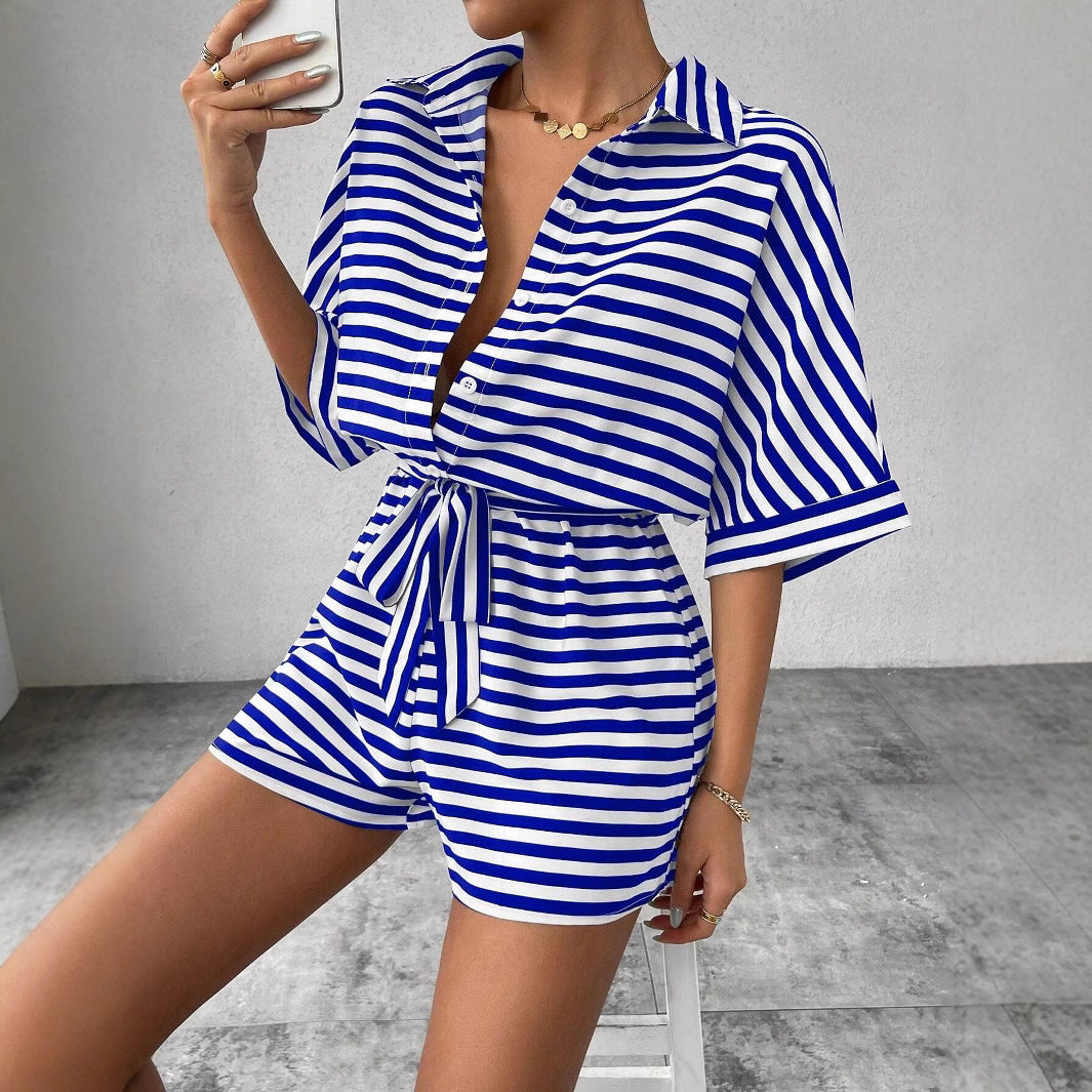 Lune London striped overall set for women