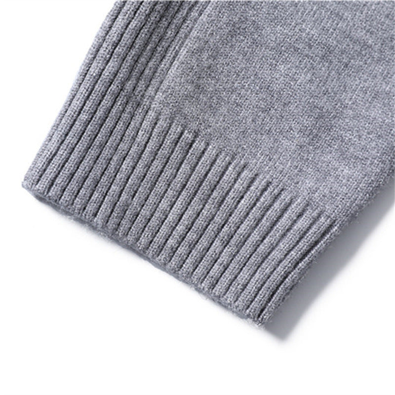 Knit sweater for men with high collar and fine rib pattern Lune London