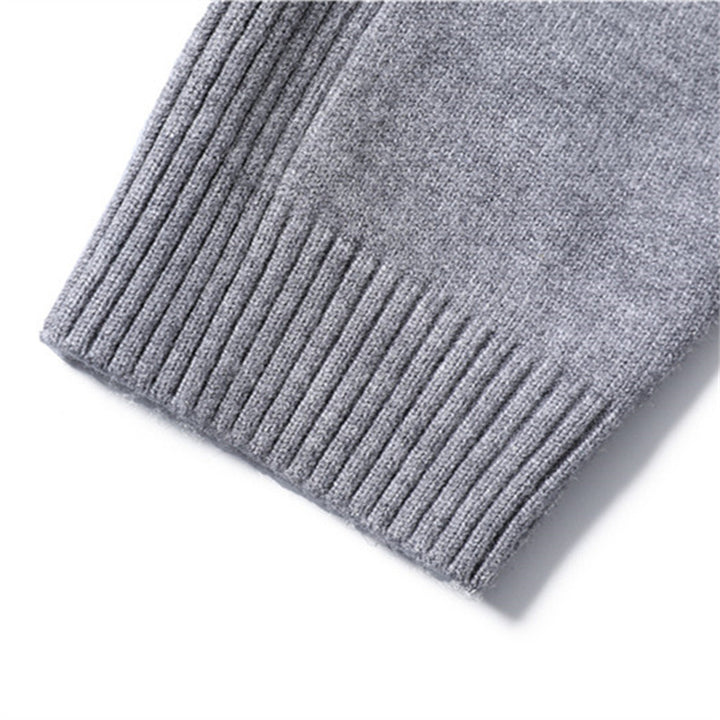 Knit sweater for men with high collar and fine rib pattern Lune London