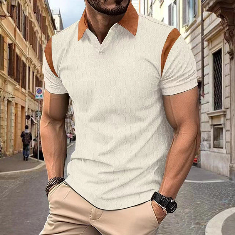 Polo shirt for men with stylish contrast details and a breathable structured design Lune London