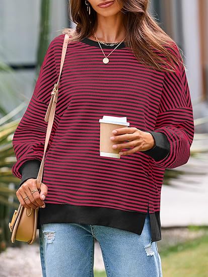 Lune London Casual Striped Oversized Sweater for Women