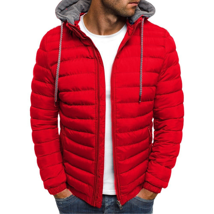 Men's quilted transition jacket with hood and practical zipper Lune London