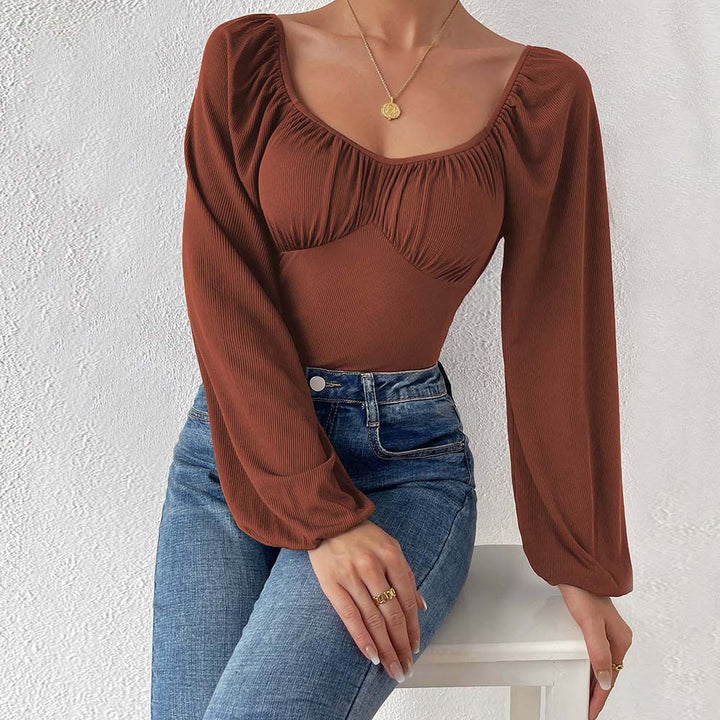 Women’s swimsuit with long puff sleeves and ruched top Chic & Stil