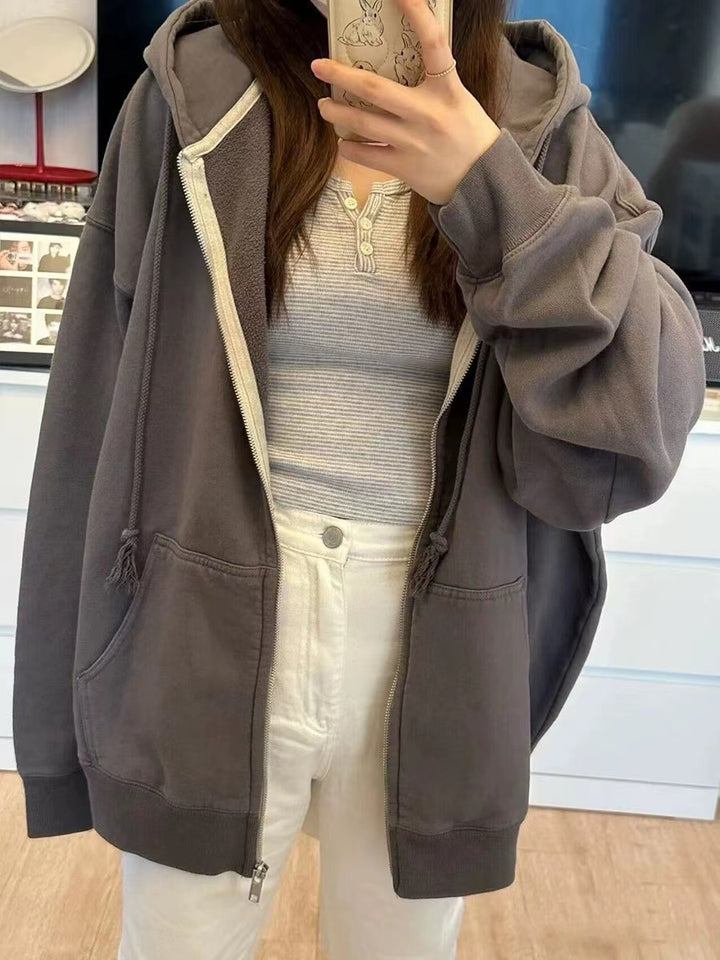 Veste en polaire décontractée pour femmes avec col haut et poches zippées pratiques Chic & Stil
