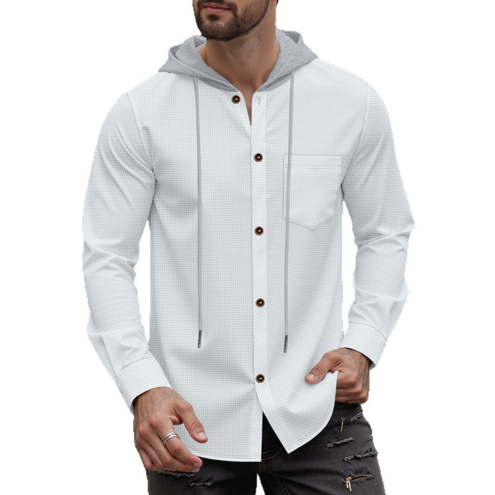 Trendy hooded shirt for men with button placket and practical breast pocket Lune London