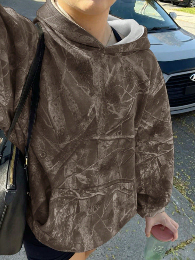 Sweat à capuche décontracté pour femmes avec motif camouflage Chic & Stil