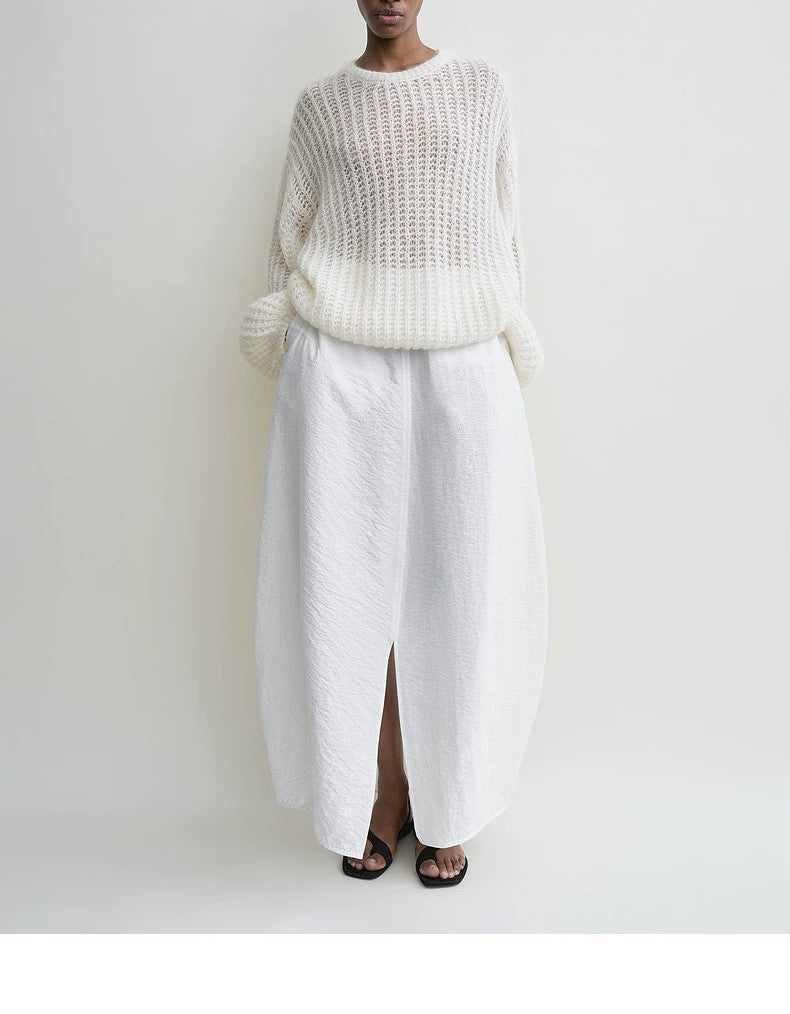 Women's maxi skirt with side slits and large pockets Lune London
