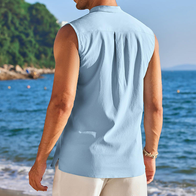 Men's Henley tank top in breathable and lightweight material Lune London