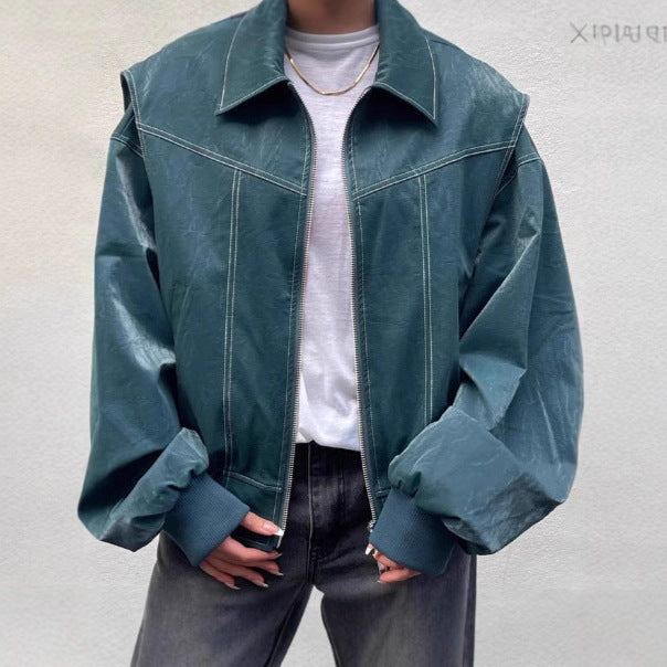 Modern faux leather jacket for women with a sporty cut and practical pockets Lune London