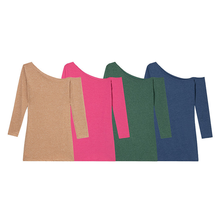 Ladies Off-Shoulder Bow Long Sleeve Top Lune London