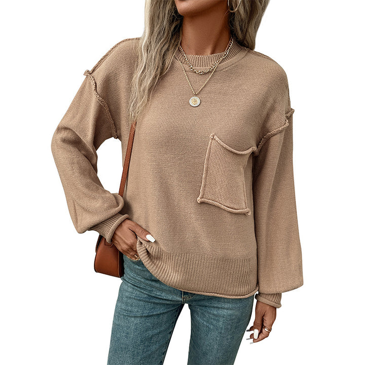 Casual sweater for women with decorative pocket application Lune London