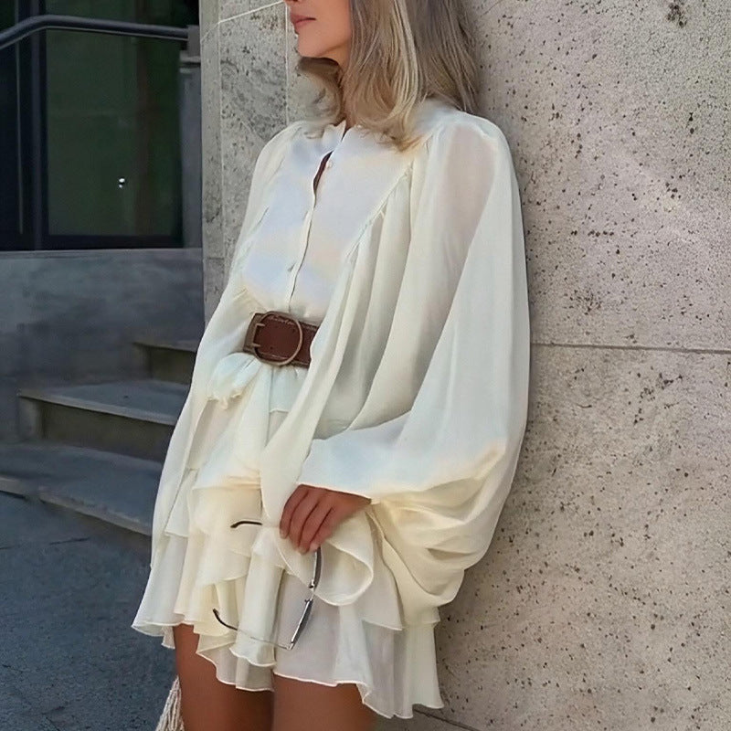 Robe à volants ludique pour femmes avec manches volumineuses Chic & Stil