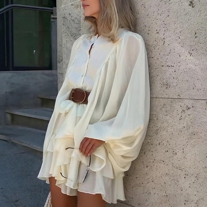 Robe à volants ludique pour femmes avec manches volumineuses Chic & Stil