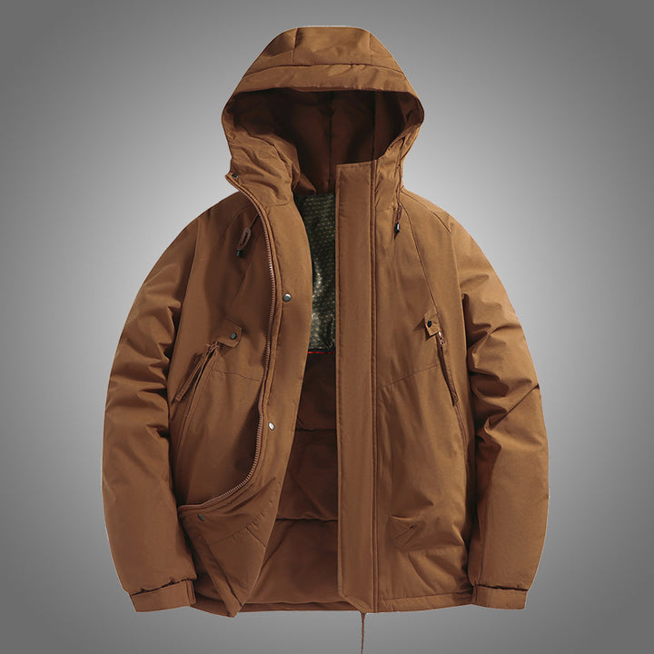 Functional jacket for men with adjustable hood and insulated interior Lune London