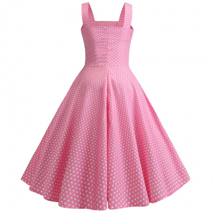 Robe swing pour femmes avec des pois et une ceinture élégante Chic & Stil