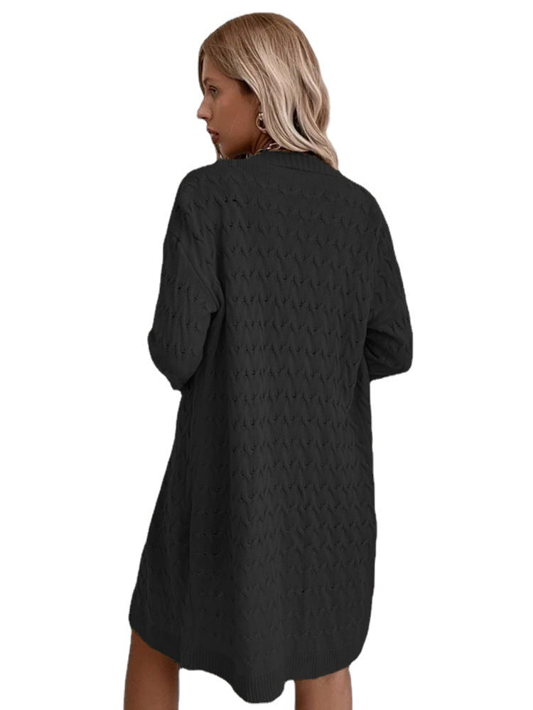 Wool coat for women with a modern wave pattern and a relaxed fit Lune London