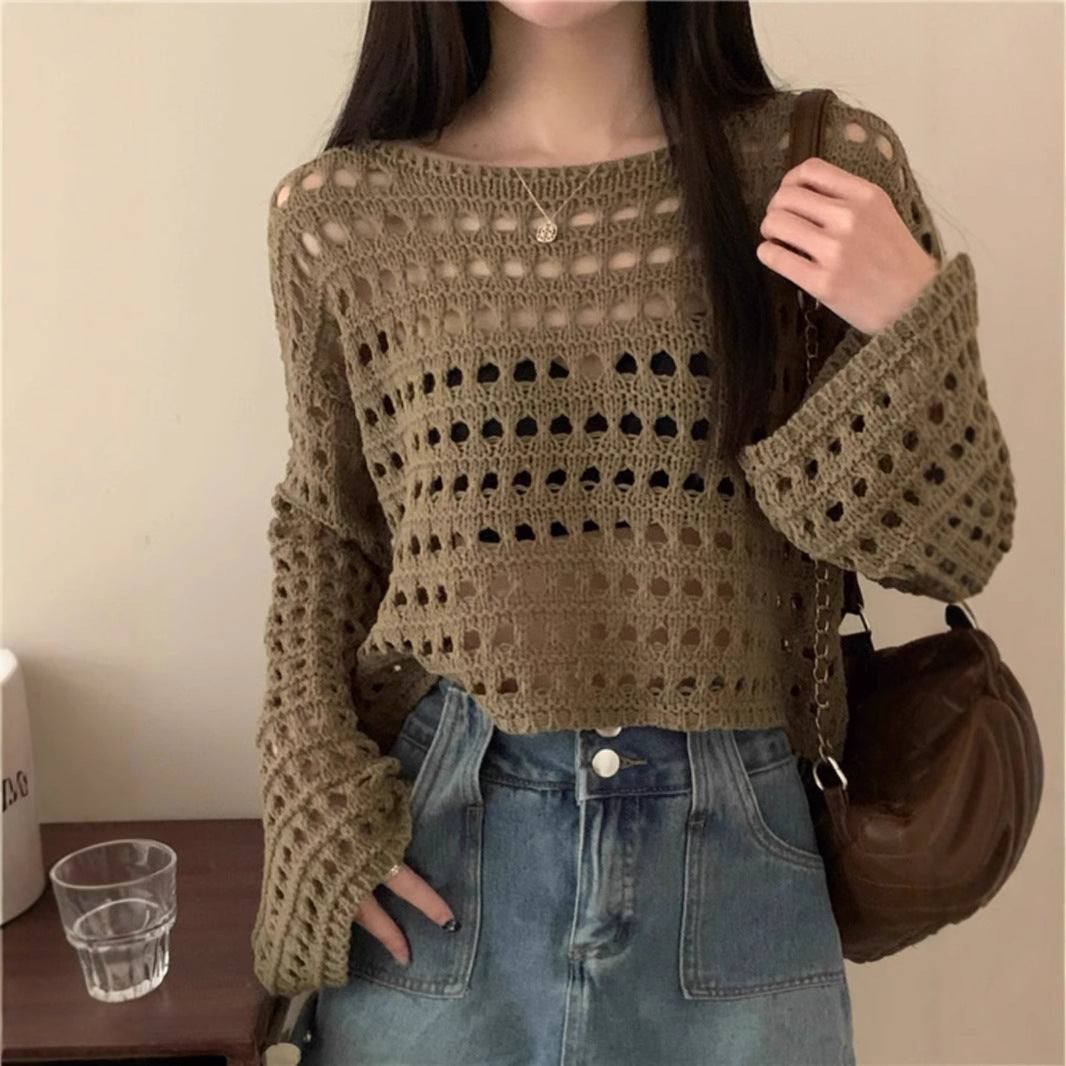 Women oversized and airy crochet sweater with a loose fit Lune London