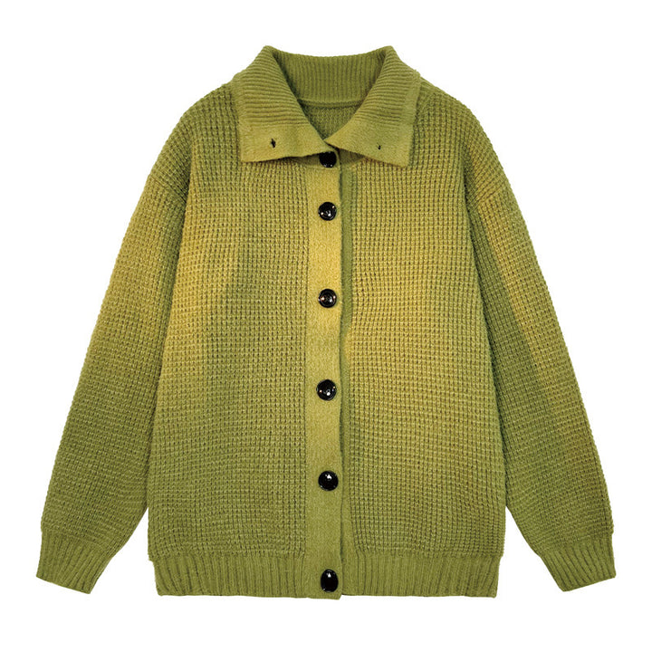 Knitted jacket for women with structured design and button placket Lune London