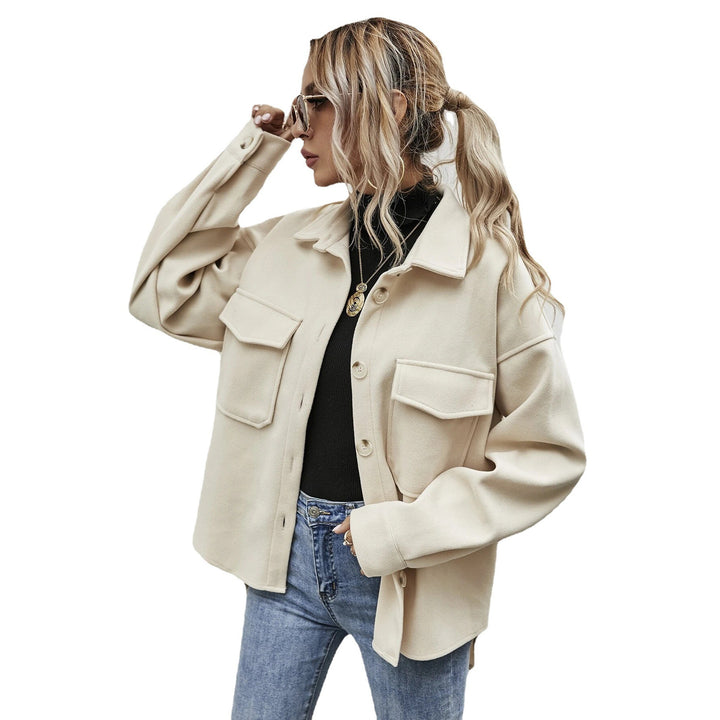 Ladies elegant oversized jacket with applied pockets and fashionable collar Lune London