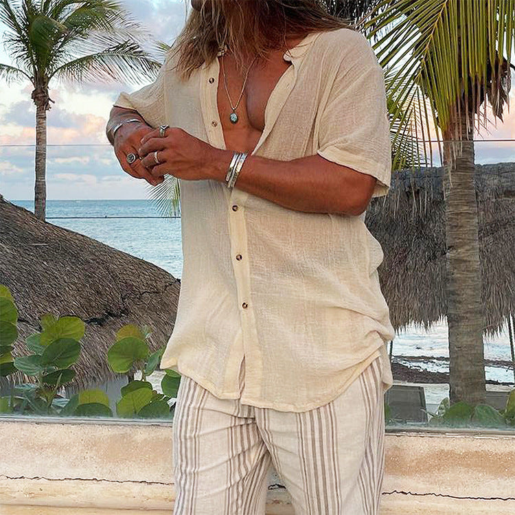 Lightweight summer shirt for men with short sleeves Lune London
