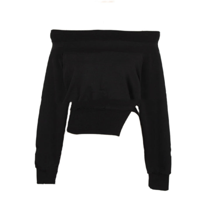 Sweat-shirt court décontracté pour femmes avec ourlet asymétrique Chic & Stil