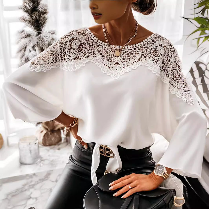 Ladies Elegant blouse with lace part Lune London