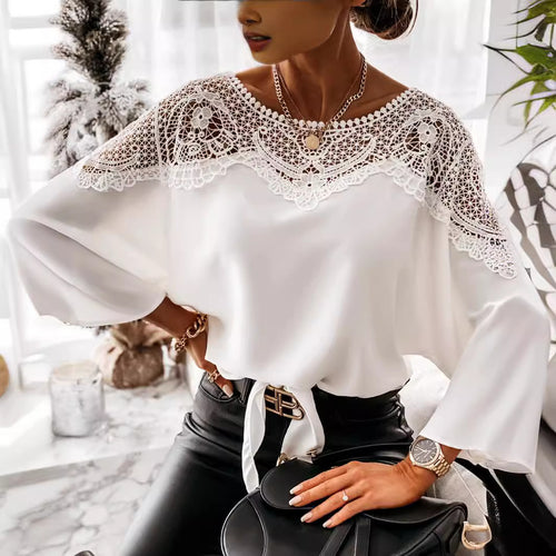 Ladies Elegant blouse with lace part Lune London