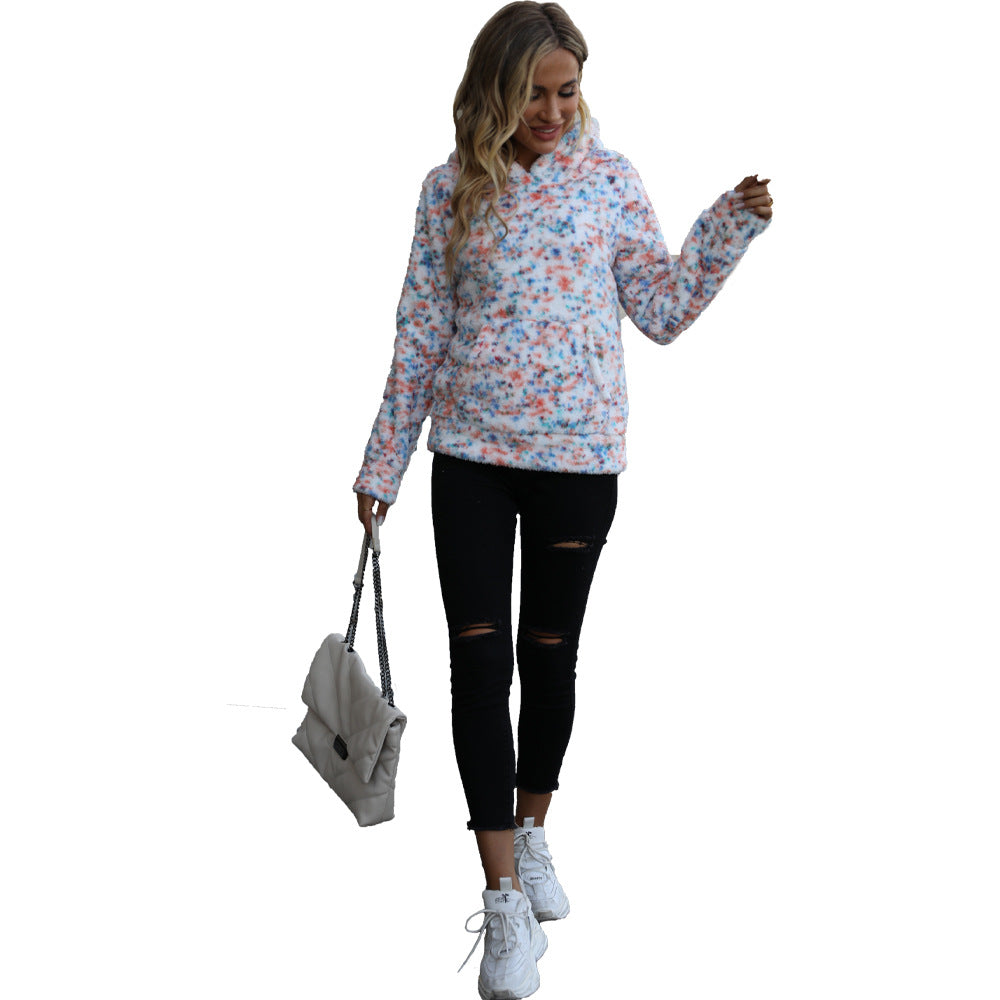 Fleece sweatshirt for women with hood Lune London