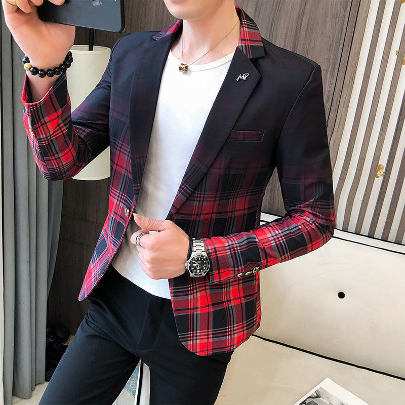 Elegant checked blazer for men with modern cut and refined details Lune London
