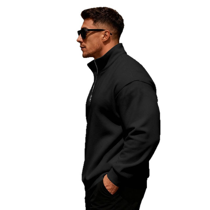 Sporty sweater for men with high collar and half-zip Lune London