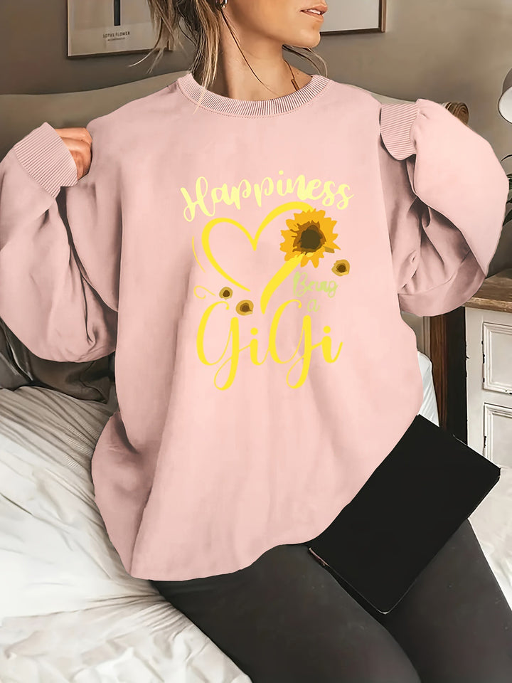 Sweatshirt pour femme avec des manches volumineuses et un motif joyeux Chic & Stil