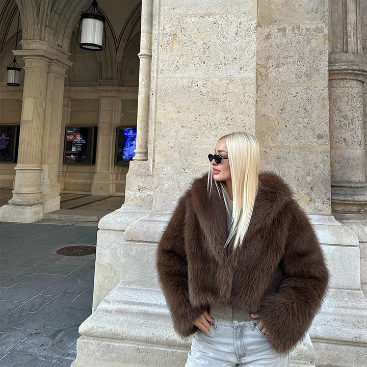 Ladies Trendy Lune London Faux Fur Jacket