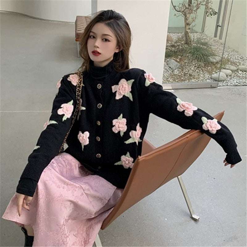 Cardigan pour femmes avec motif floral Chic & Stil