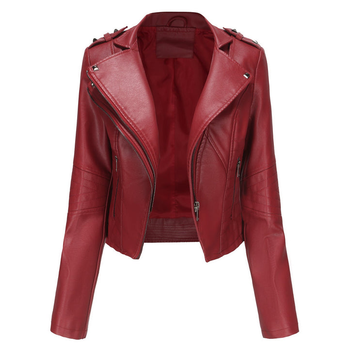 Women Stylish Biker Jacket with Asymmetrical Zipper and Detail Seams Lune London