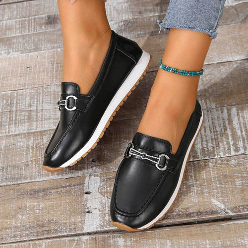 Elegant loafers for ladies with fashionable buckle detail Lune London