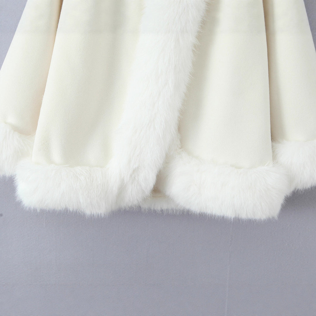 Ladies elegant short jacket with faux fur trim Lune London