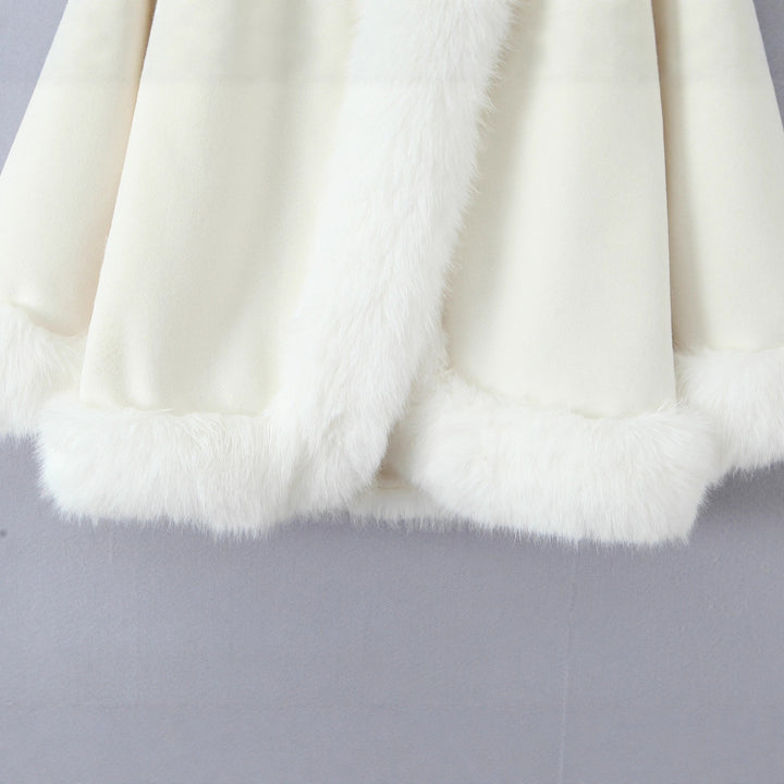 Ladies elegant short jacket with faux fur trim Lune London