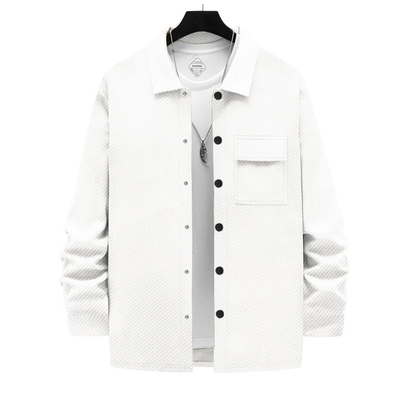 Men's casual cotton jacket with textured design and practical pockets Chic and style