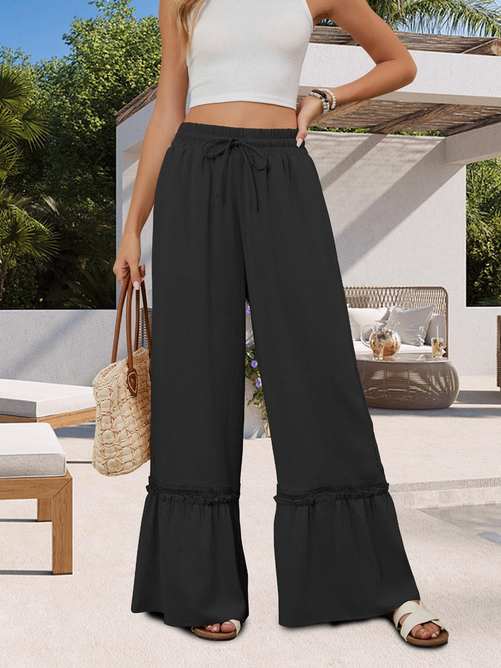 Chic and Stylish Soft Palazzo Pants for Women with Playful Hem