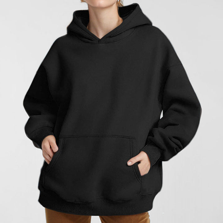 Women's Loose Hoodie Made Of Soft Fleece with Kangaroo Pocket Lune London