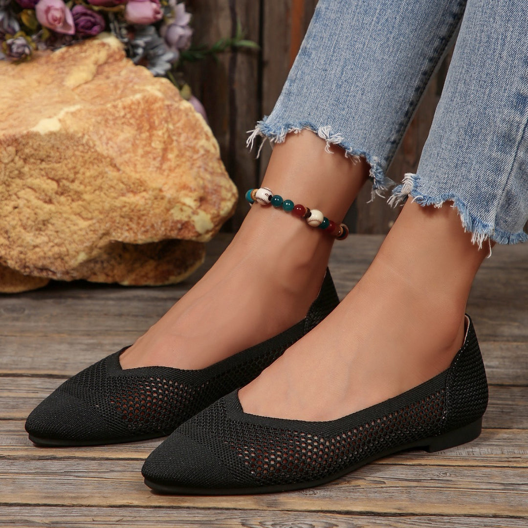 Women Pointed Toe Breathable Mesh Flats Lune London